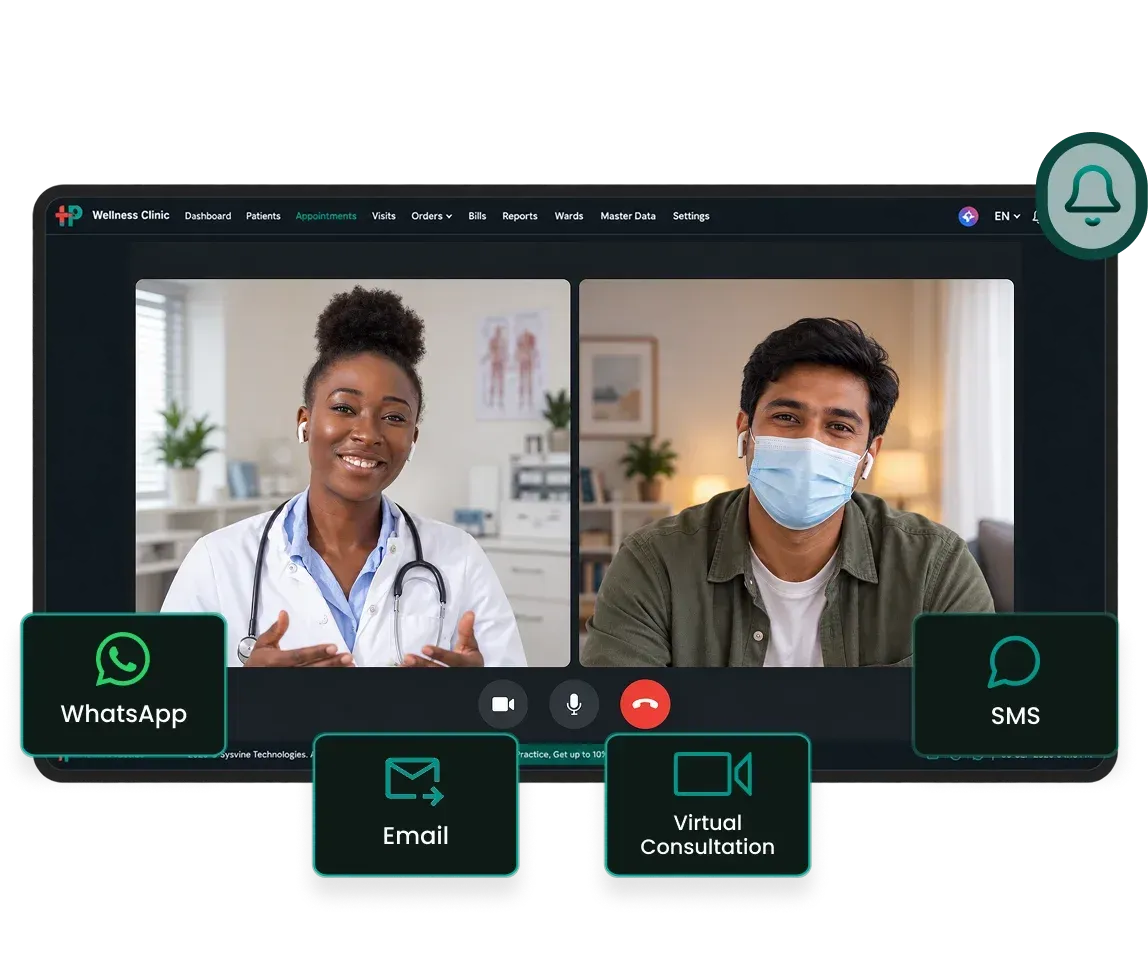Virtual consultation with WhatsApp, SMS and email messaging