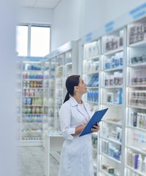 A pharmacist dispensing medication